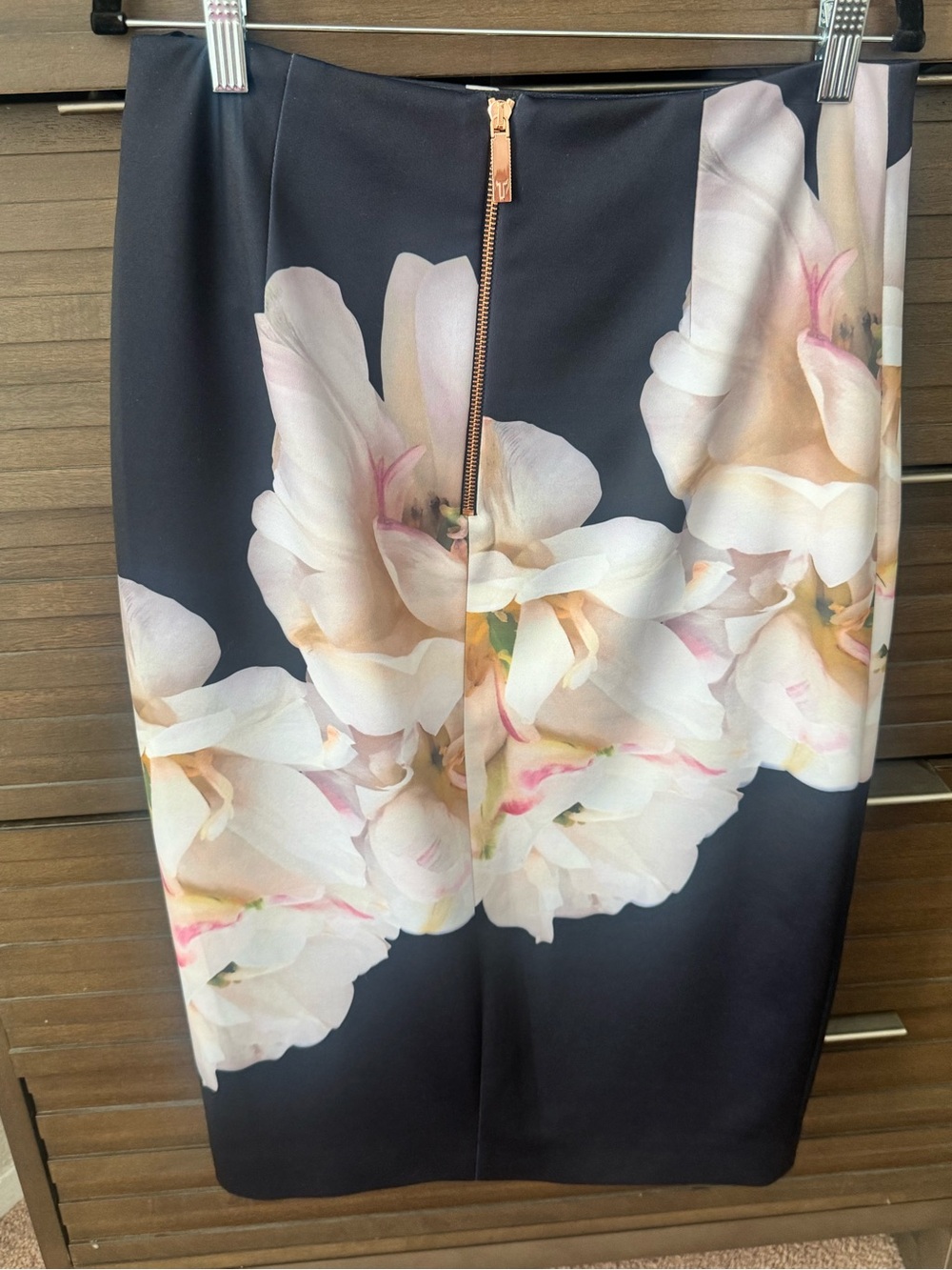 Ted Baker Floral Pencil Skirt in Burgundy, Black and White - Picture 2 of 8